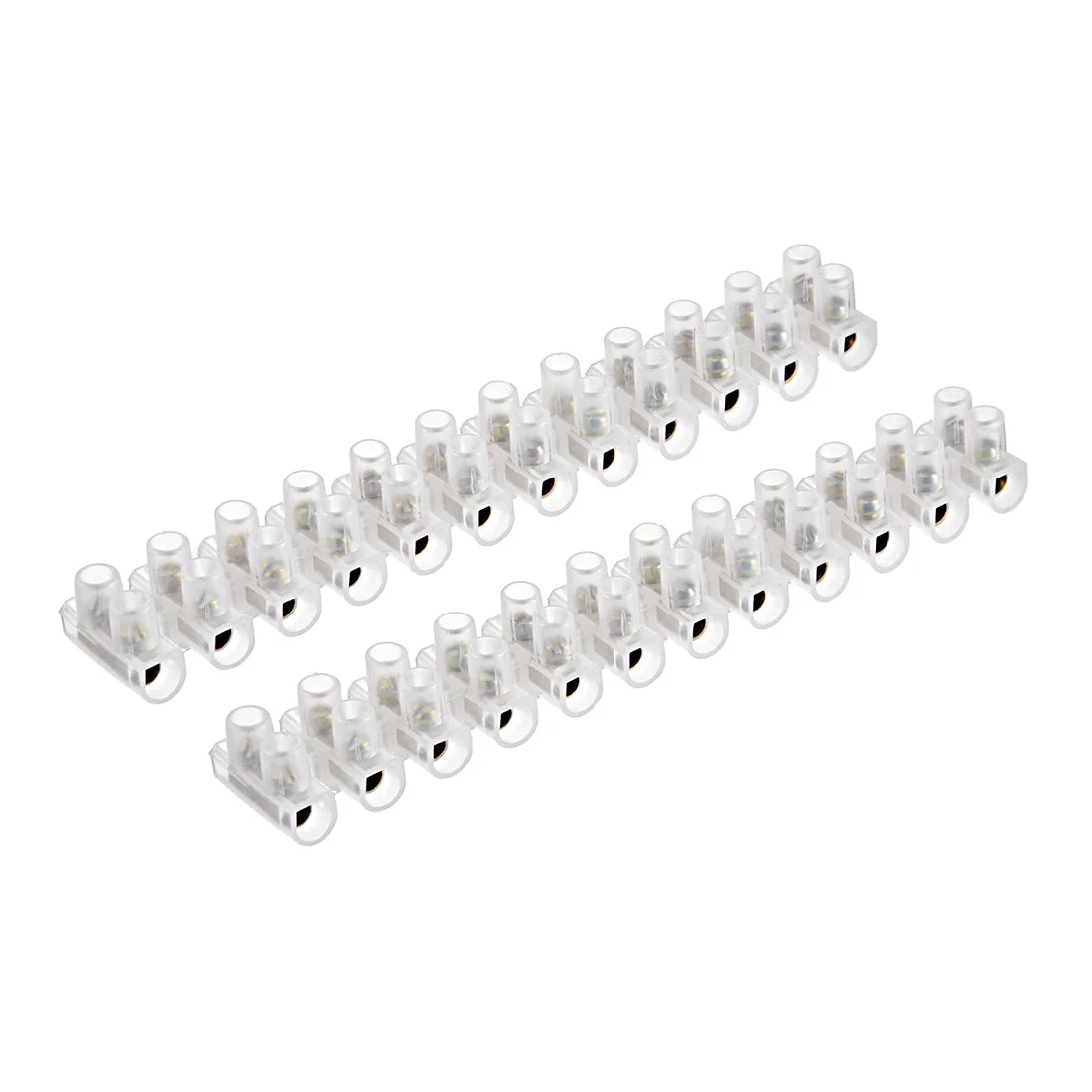 Terminal Block , 30A 12 Position Dual Row Type U Wire Connector Screw Terminal Barrier Strip 2pcs