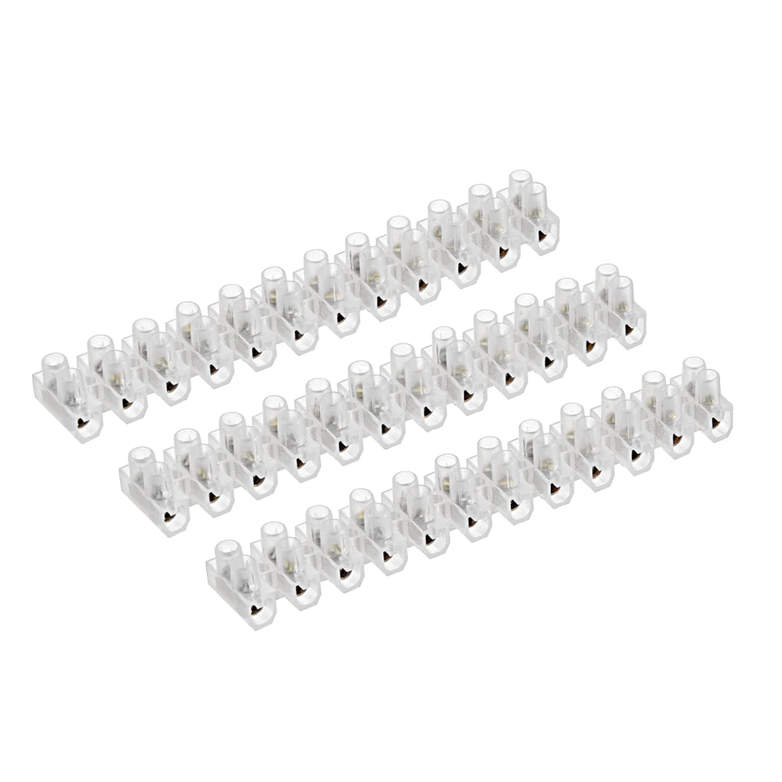 Terminal Block , 5A 12 Position Dual Row Type U Wire Connector Screw Terminal Barrier Strip , Pack of 3