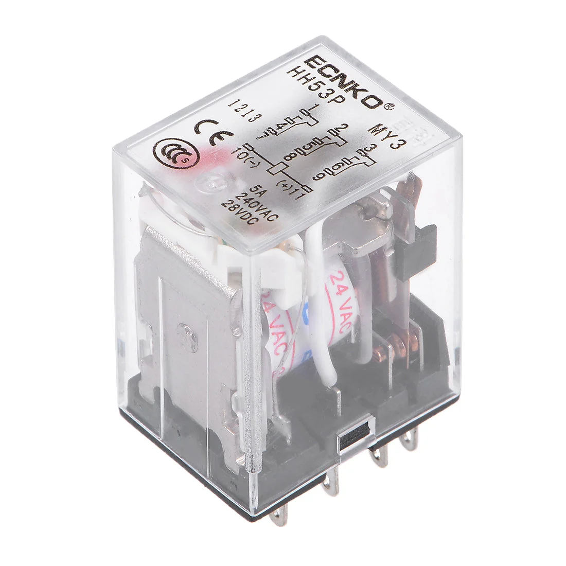HH53P AC 24V Coil 3P3T 11 Pins Electromagnetic Power Relay Red LED