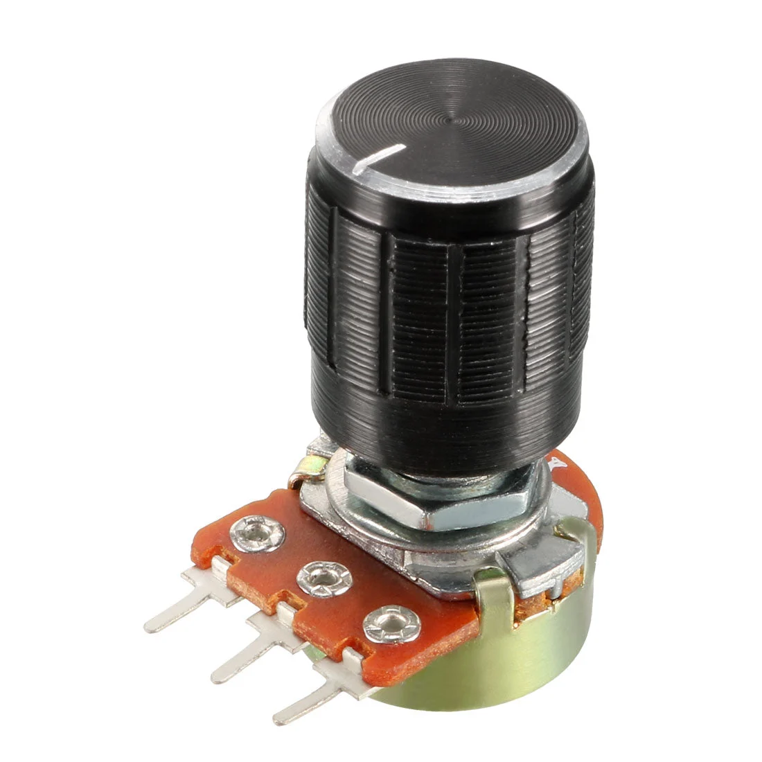 WH148 1Pcs 1K Ohm Variable Resistors Single Turn Rotary Carbon Film Taper Potentiometer with Knobs