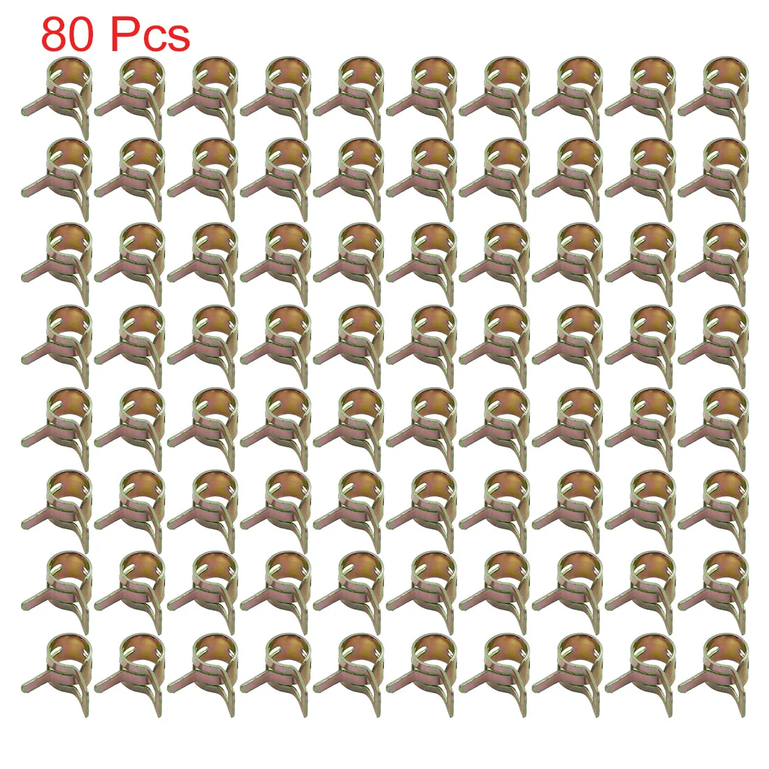 80pcs Fuel Line Hose Spring Clip Water Pipe Air Tube Clamp for Car 7MM
