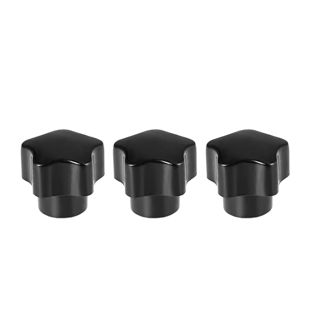 M5 Nut Thread Clamping Knob, Black Plastic 5 Star Shape Knob Handle for Machine Tool, 3pcs