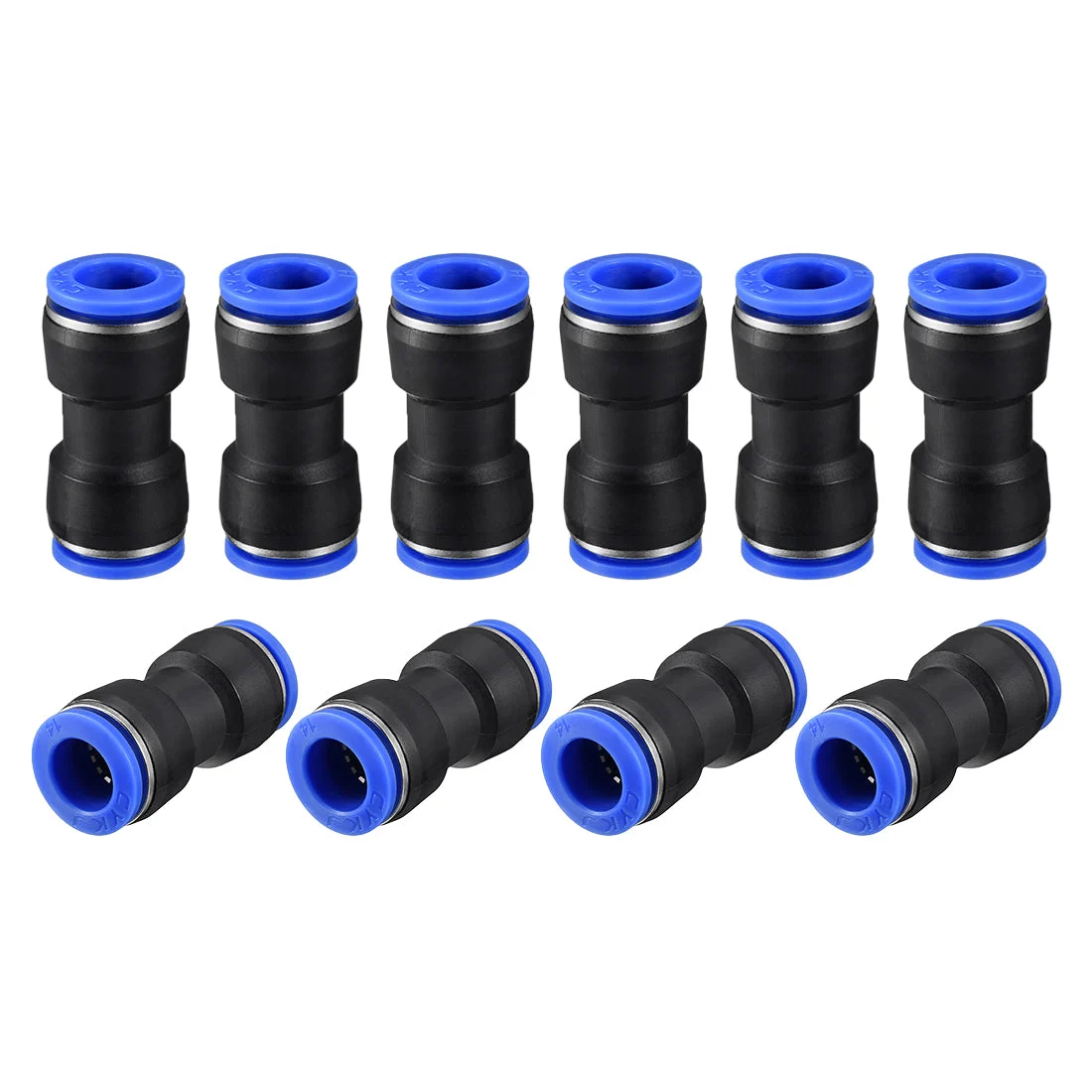 10pcs Push to Connect Fittings Tube Connect 14mm or 35/64" Straight OD Push Fit Fittings Tube Fittings Push Lock Blue