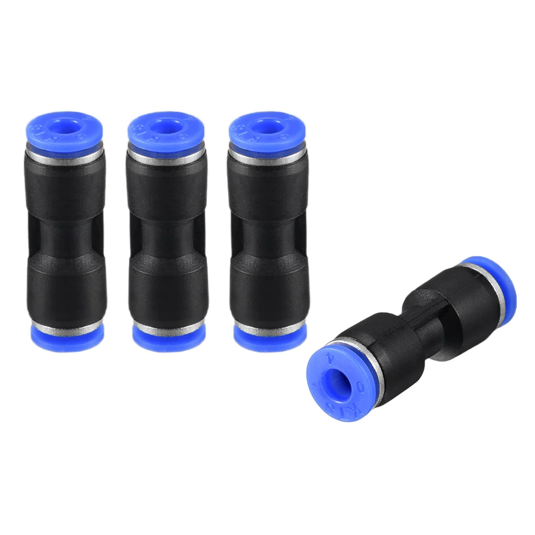 4pcs Push to Connect Fittings 4mm or 5/32" Straight OD Tube Fittings Blue