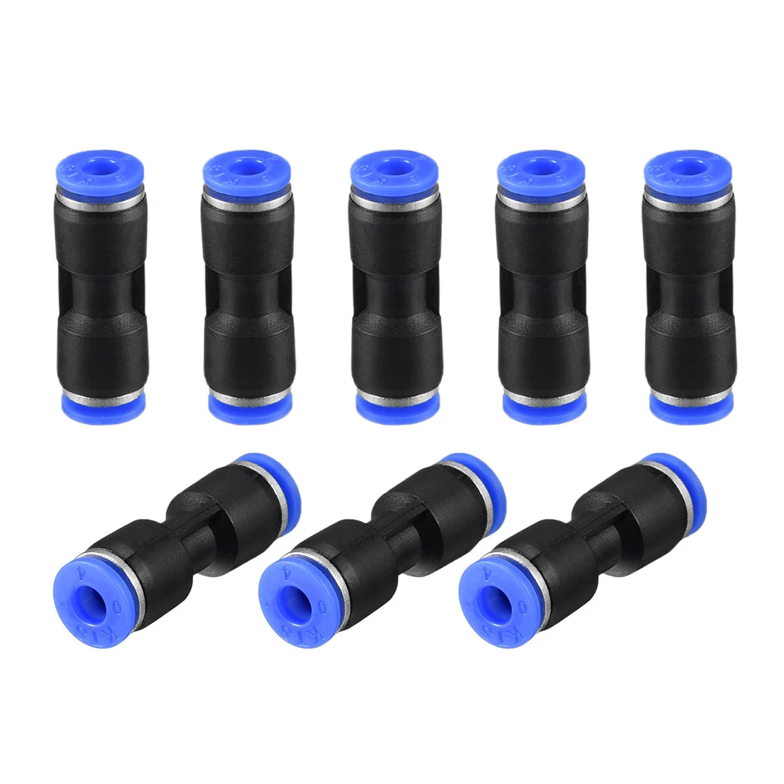 8pcs Push to Connect Fittings Tube Connect 4mm or 5/32" Straight OD Push Fit Fittings Tube Fittings Push Lock Blue