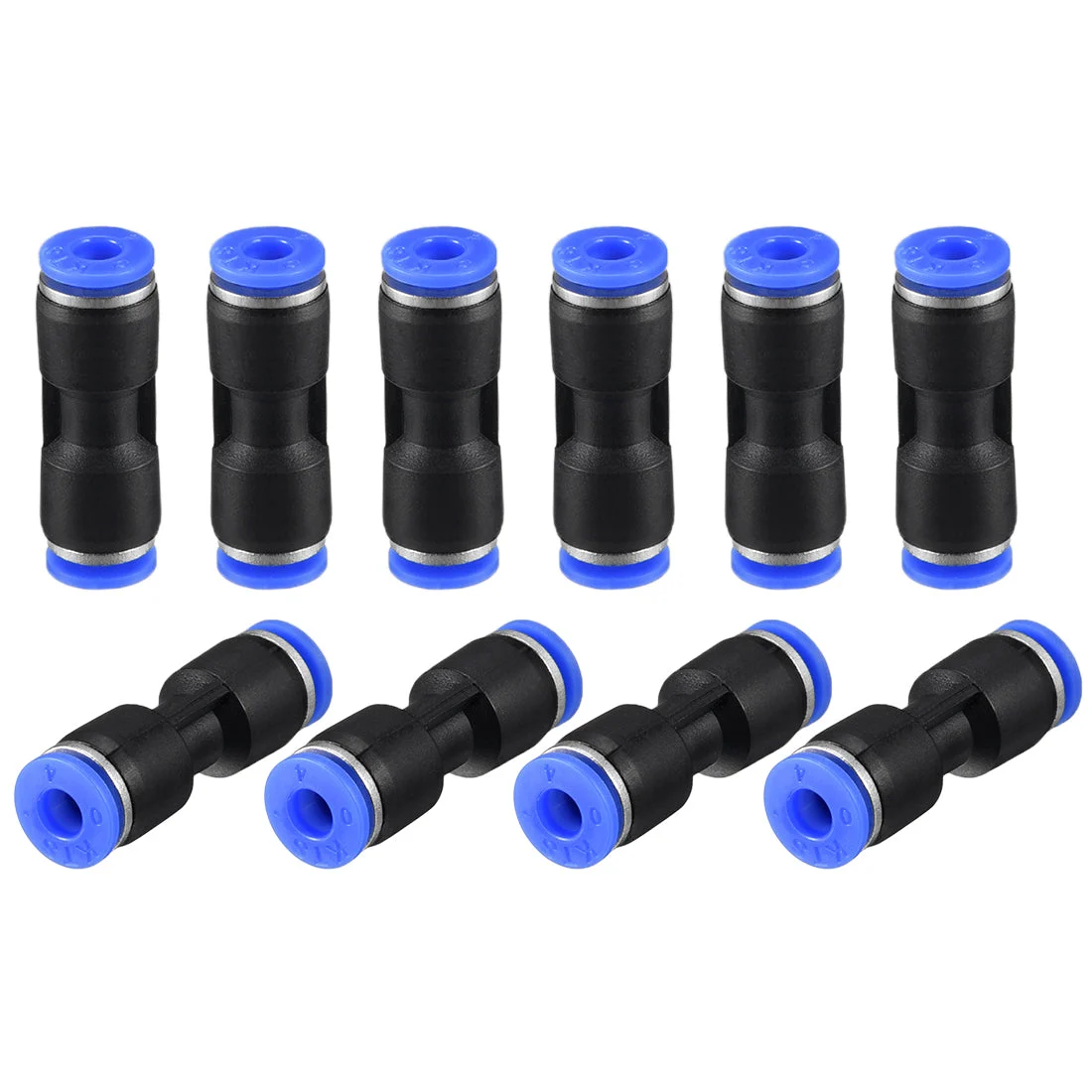 10pcs Push to Connect Fittings Tube Connect 4mm or 5/32" Straight OD Push Fit Fittings Tube Fittings Push Lock Blue