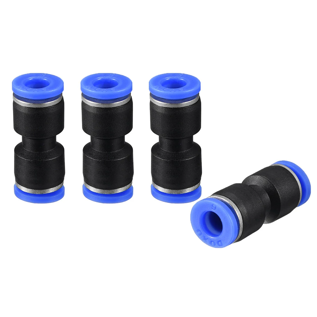 5pcs Push to Connect Fittings 6mm or 15/64" Straight OD Push Tube Fittings Blue