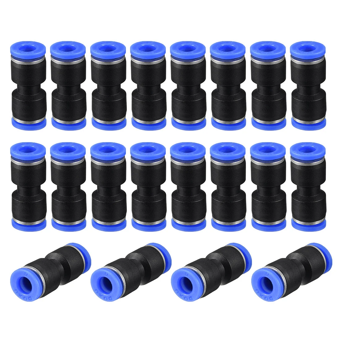 20pcs Push to Connect Fittings Tube Connect 6mm or 15/64" Straight OD Push Fit Fittings Tube Fittings Push Lock Blue