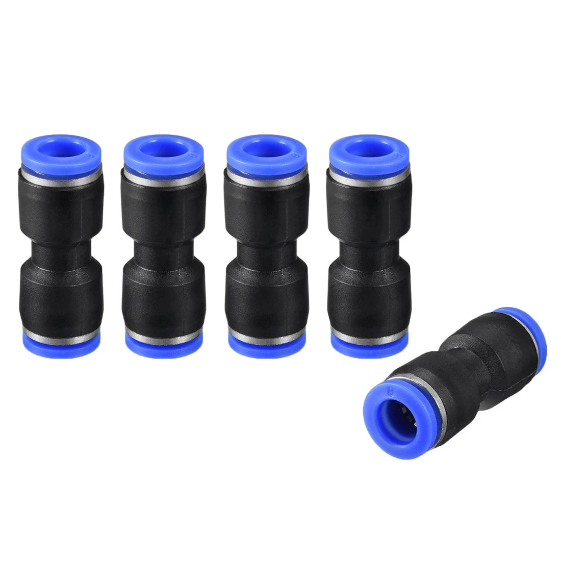 5pcs Push to Connect Fittings Tube Connect 8mm or 5/16" Straight OD Push Fit Fittings Tube Fittings Push Lock Blue