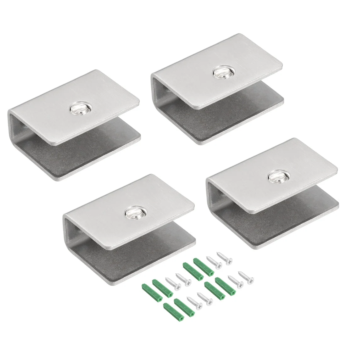 Glass Shelf Brackets Stainless Steel Holder Rectangle for 8-12mm Thickness 4pcs