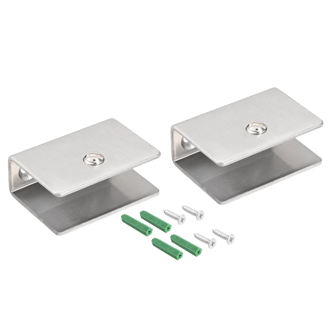 Glass Shelf Brackets Stainless Steel Holder Rectangle for 10-14mm Thickness 2pcs