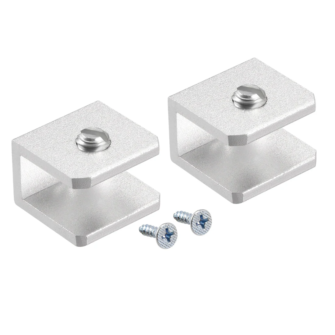 Glass Shelf Bracket Aluminum Alloy Clamp Rectangle for 5-8mm Thickness 2pcs