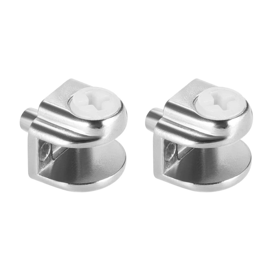 Glass Shelf Brackets Zinc Alloy Clamp Clip Shaft Mount for 5mm-8mm Thick 2pcs