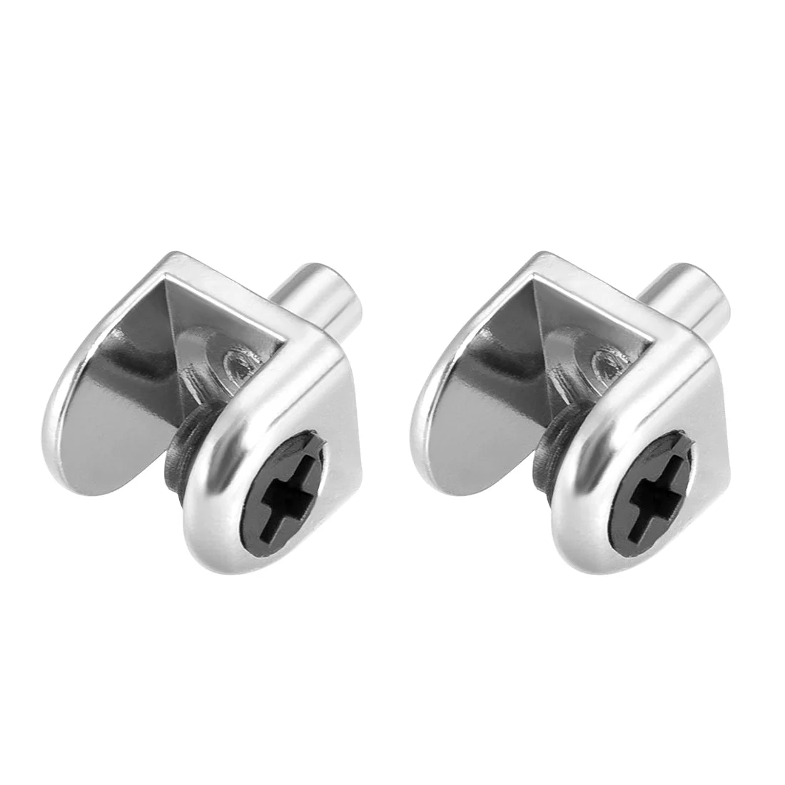 Glass Shelf Brackets, Zinc Alloy Clamp Clip Shaft Mount for 5-8mm Thick, 2pcs