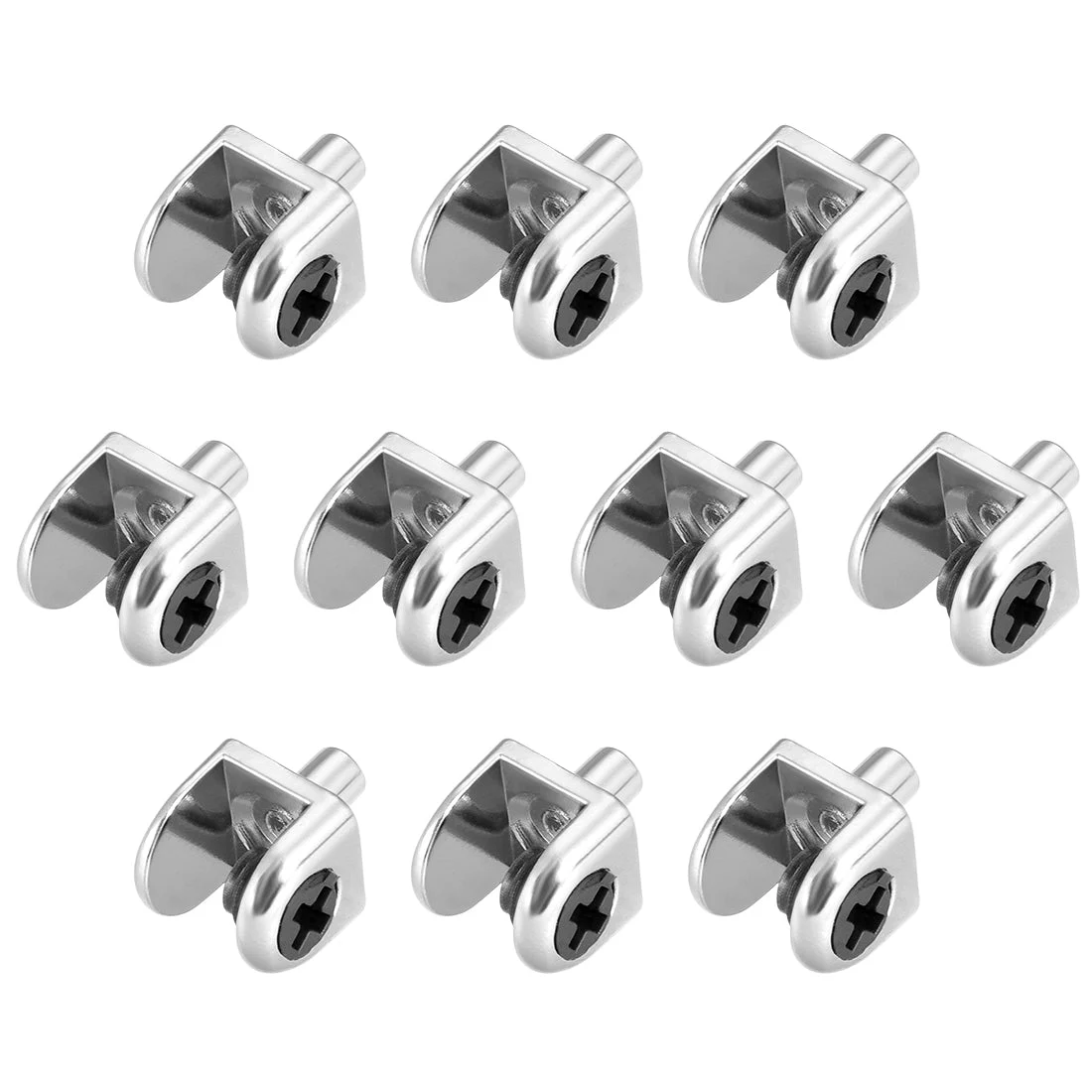 Glass Shelf Brackets, Zinc Alloy Clamp Clip Shaft Mount for 5-8mm Thick, 10pcs