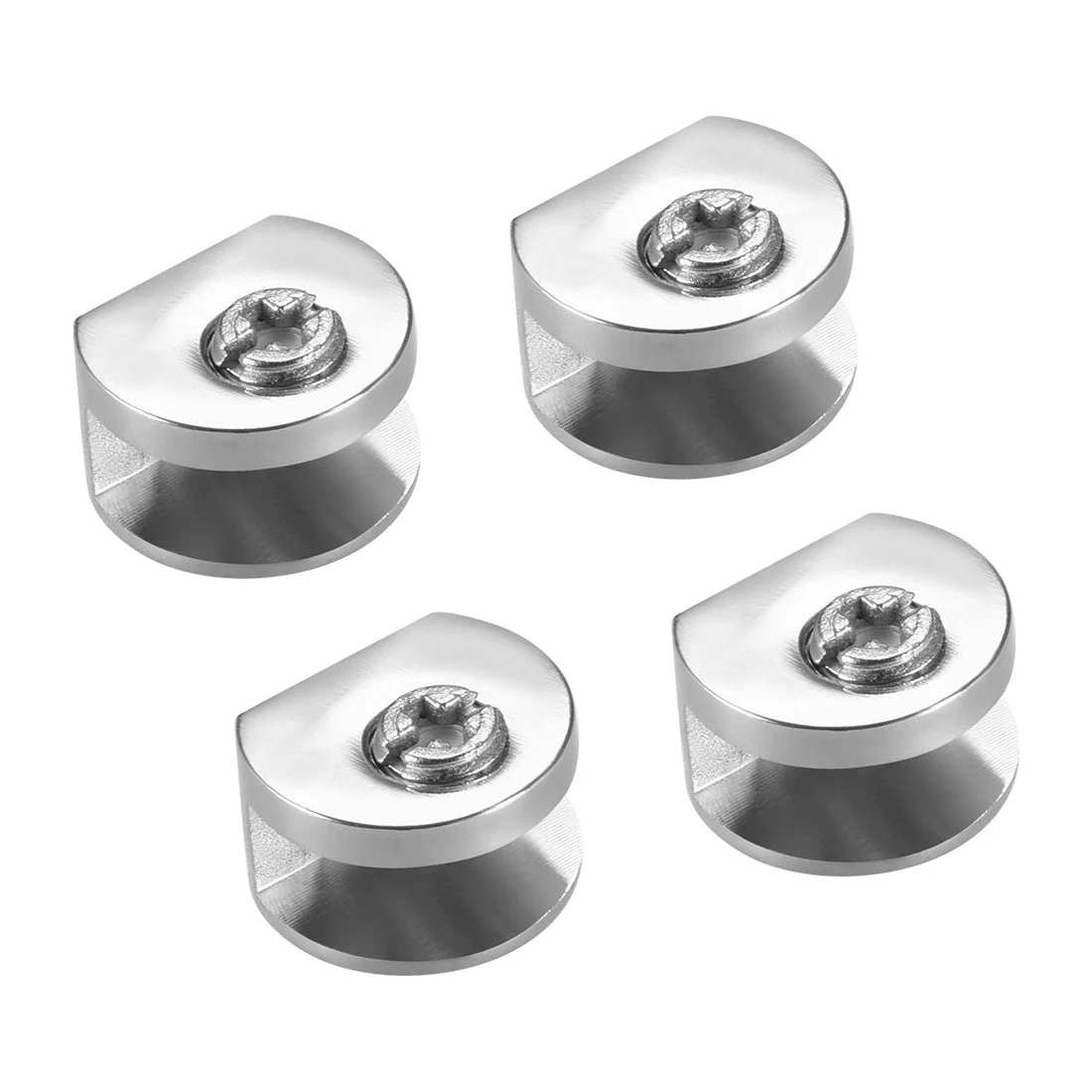 Glass Shelf Brackets Zinc Alloy Holder Half Round for 5mm-8mm Thickness 4pcs