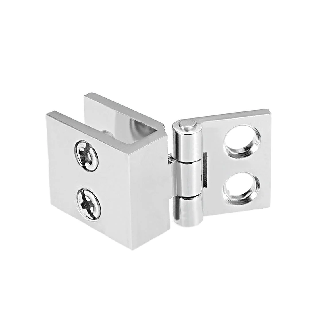 Glass Door Hinge - 0 Degree Cupboard Showcase Cabinet Door Hinge Glass Clamp ,Zinc Alloy , for 5-8mm Glass Thickness