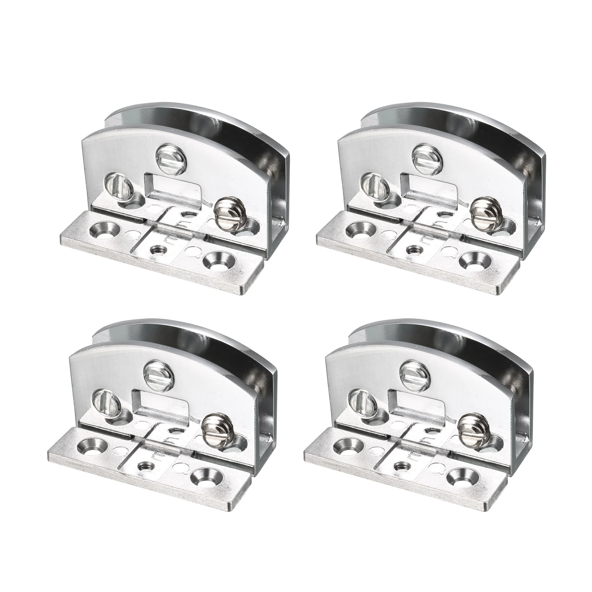 Glass Door Hinge Cupboard Showcase Cabinet Door Hinge Glass Clamp ,Zinc Alloy , for 5-8mm Glass Thickness 4Pcs