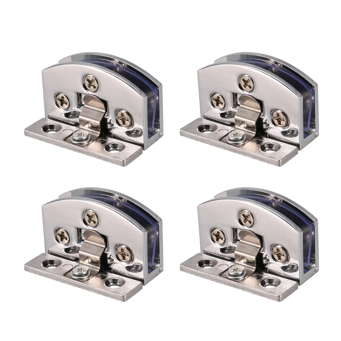 Glass Door Hinge Cupboard Showcase Cabinet Door Hinge Glass Clamp Zinc Alloy for 5-8mm Thickness 4pcs