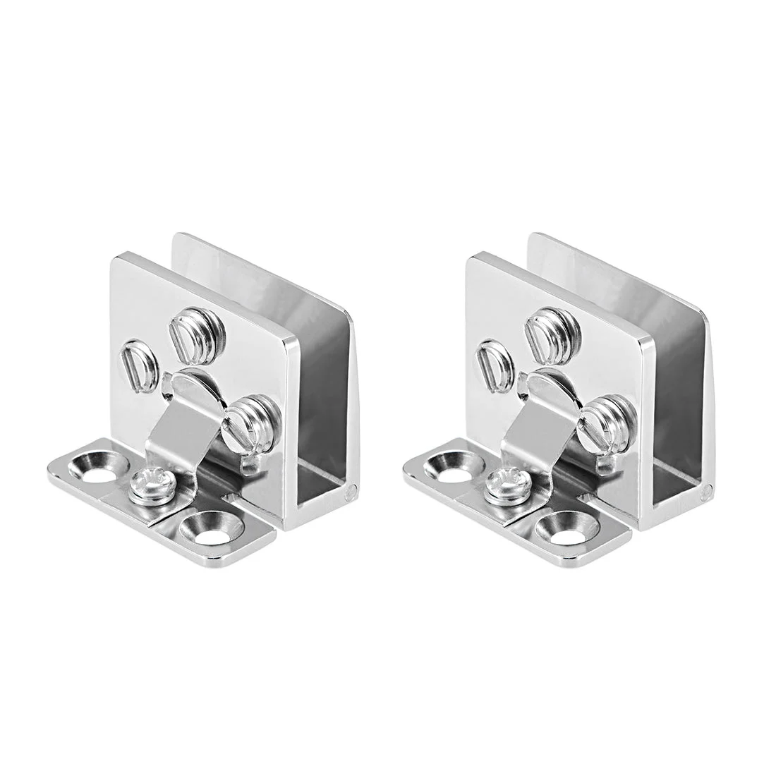 Glass Hinge Cupboard Showcase Cabinet Door Hinge Glass Clamp ,Zinc Alloy , for 5-8mm Glass Thickness 2Pcs