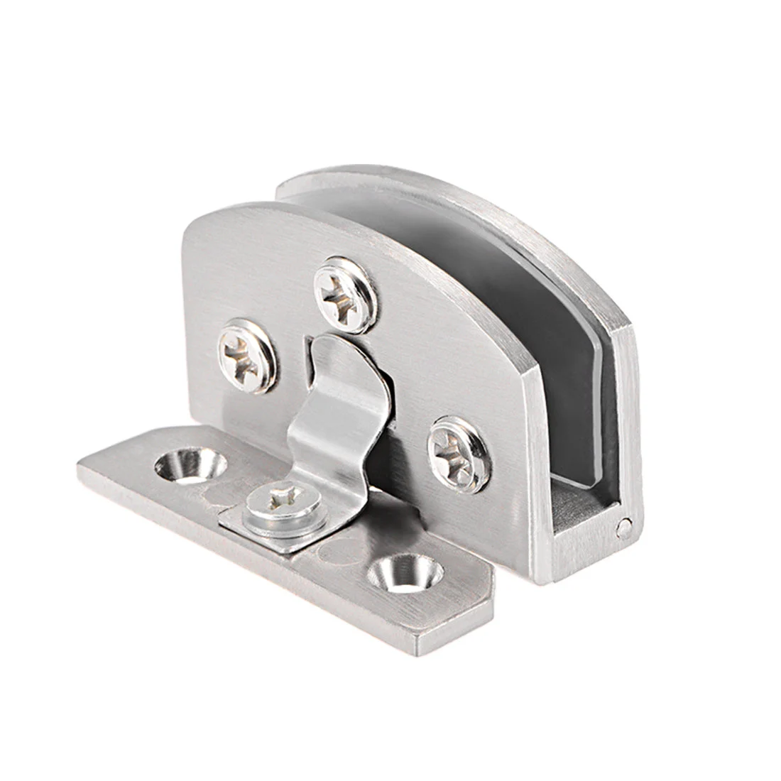 Glass Hinge Cupboard Showcase Cabinet Door Hinge Glass Clamp Zinc Alloy for 5-8mm Thickness 1 Pcs