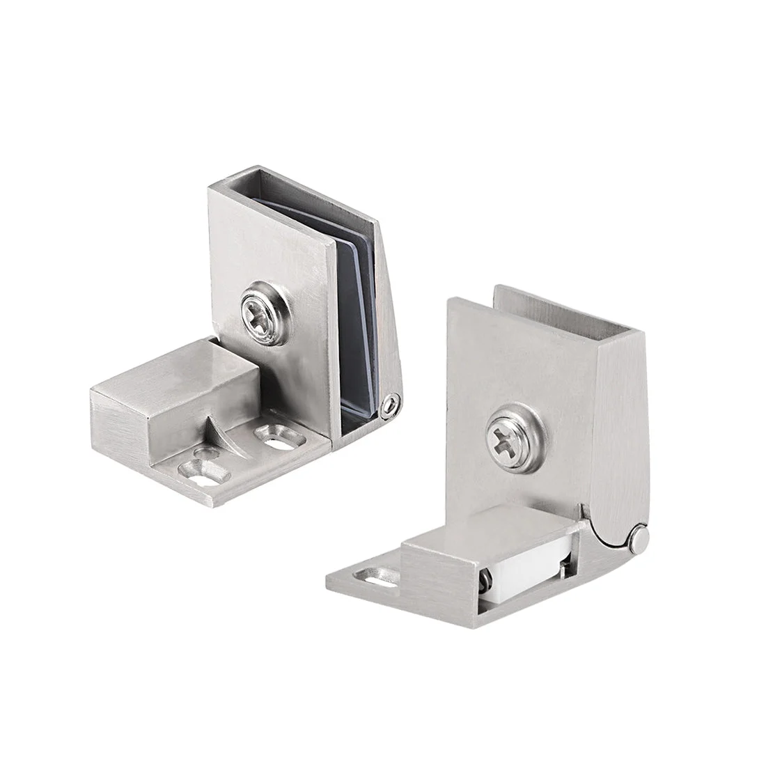 Glass Door Hinge Cupboard Showcase Cabinet Door Hinge Glass Clamp , Zinc Alloy , for 3-5mm Glass Thickness 1Pair