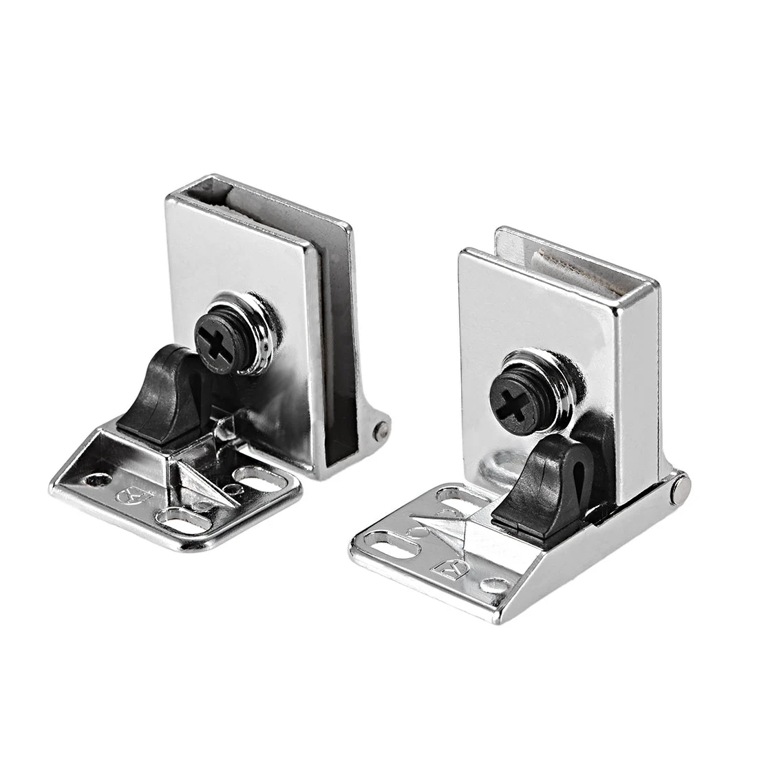 1Pair Glass Door Cupboard Showcase Cabinet Door Hinge Glass Clamp , Zinc Alloy , for 3-5mm Thickness