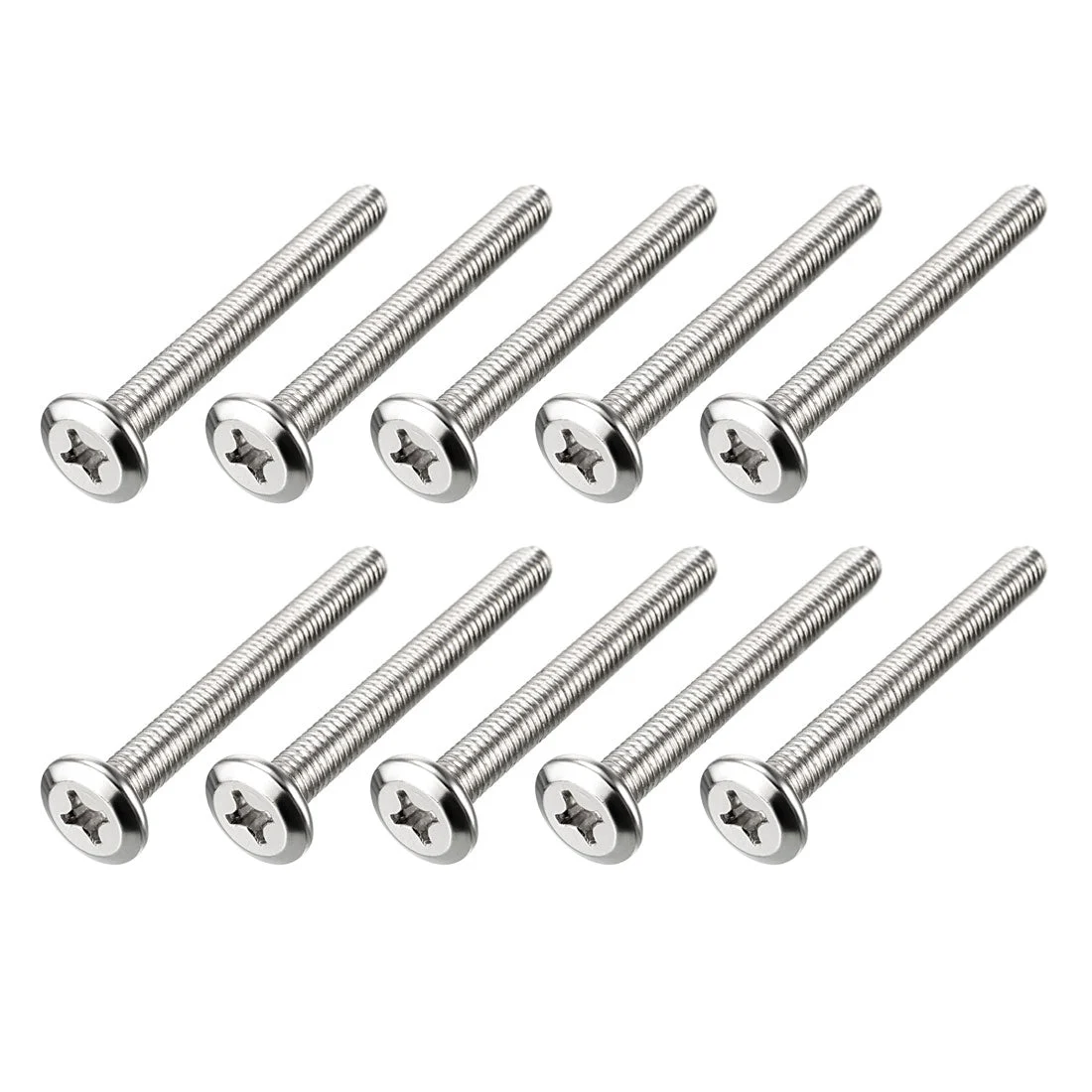 M6x55mm Phillips Head Screws Furniture Bolts Fastener Carbon Steel 10pcs