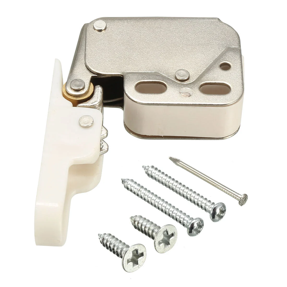Cabinet Kitchen Spring Press Open Door Catch Brass Tip Touch Push Latch 2pcs