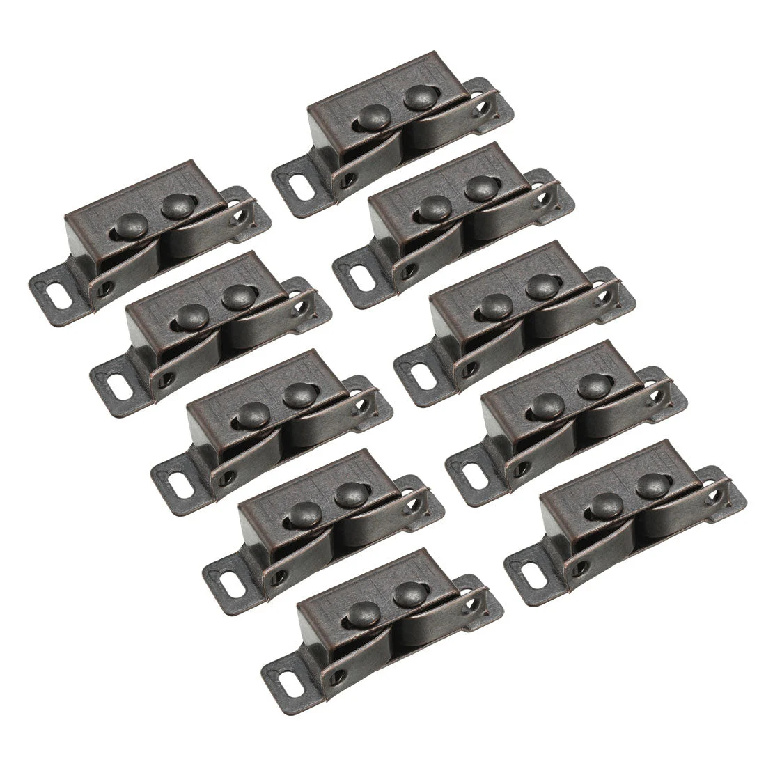 Retro Wardrobe Door Iron Double Ball Roller Catch Latch, Copper Tone 10pcs