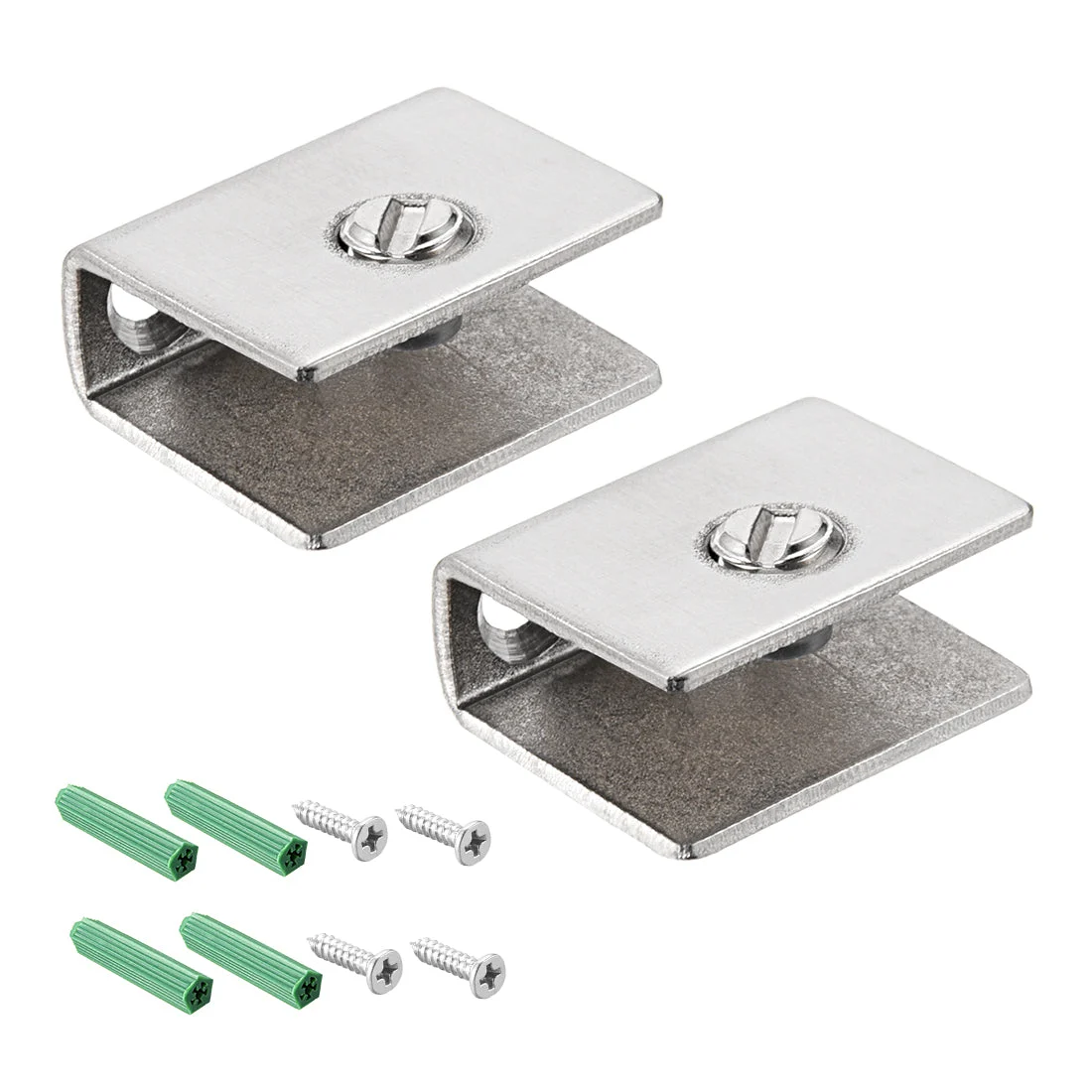 Glass Shelf Brackets 27x14x19mm Stainless Steel Holder for 6-8mm Thickness 2pcs