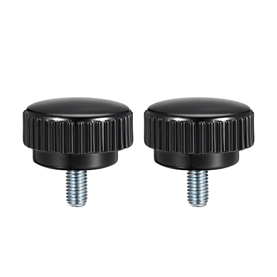 M8 x 15mm Male Thread Knurled Clamping Knobs Grip Thumb Screw on Type 2pcs
