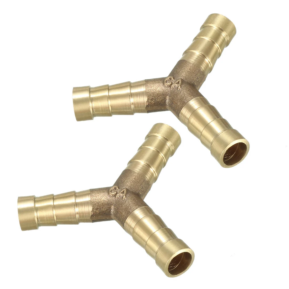 8mm Brass Barb Hose Fitting Tee Y-Shaped 3 Way Connector Adapter Joiner 2pcs