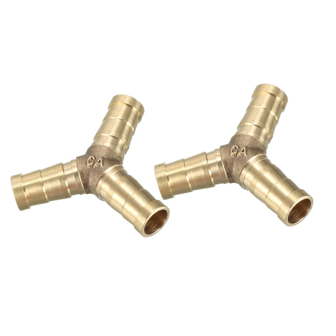 10mm Brass Barb Hose Fitting Tee Y-Shaped 3 Way Connector Adapter Joiner 2pcs