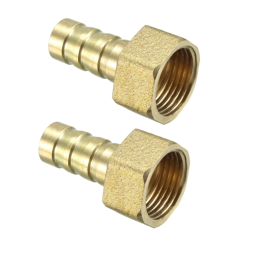 Brass Barb Hose Fitting Connector Adapter 10mm Barbed x 3/8 PT Female Pipe 2pcs