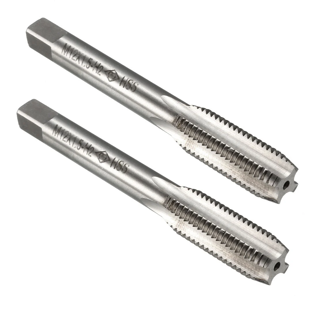 2pcs Metric Taps M12x1.5mm Pitch Thread Plug Tap HSS for Router Electric Drill