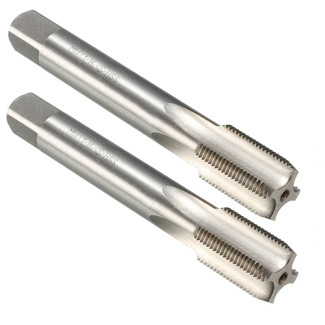 2pcs Metric Taps M14x1mm Pitch Thread Plug Tap HSS for Router Electric Drill