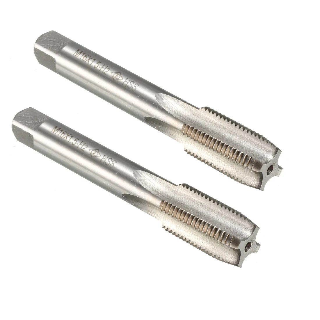 2pcs Metric Taps M16 x 1.5mm Pitch Thread Plug Tap HSS for Router Electric Drill