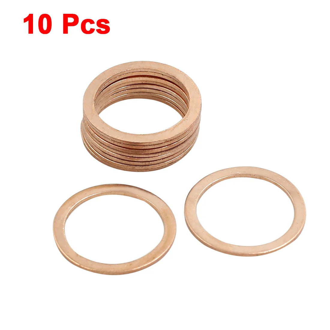 10 Pcs 20mm Inner Diameter Copper Gasket Flat Sealing Washers O-Shape Rings