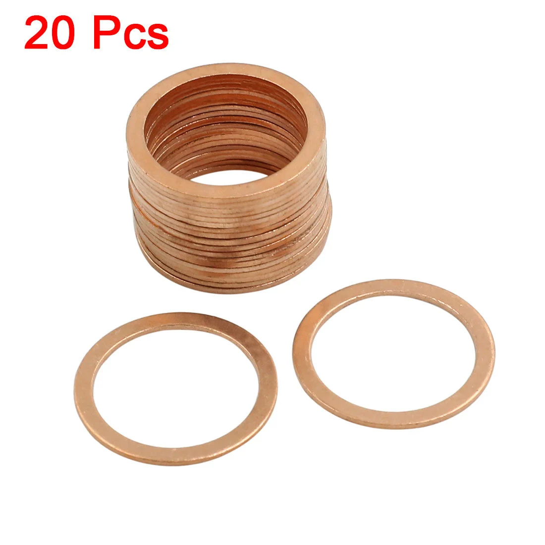 20pcs 21mm Inner Diameter Copper Washers Flat Sealing Gaskets Rings
