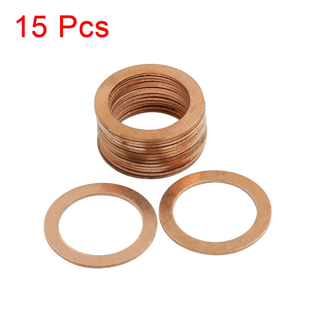 15pcs 21mm Inner Diameter Copper Washers Flat Sealing Gaskets Ring