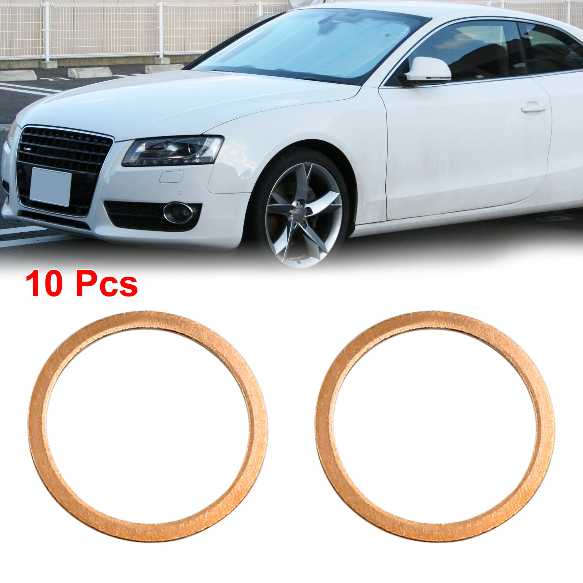 10 Pcs 22mm Inner Diameter Copper Washers Flat Sealing Gasket Rings Fitting