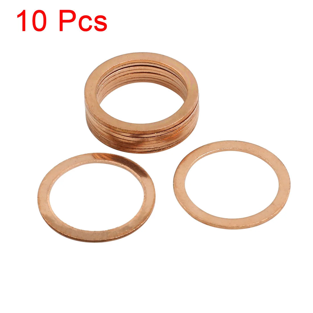 10 Pcs 22mm Inner Diameter Copper Washers Flat Sealing Gasket O-Shape Rings