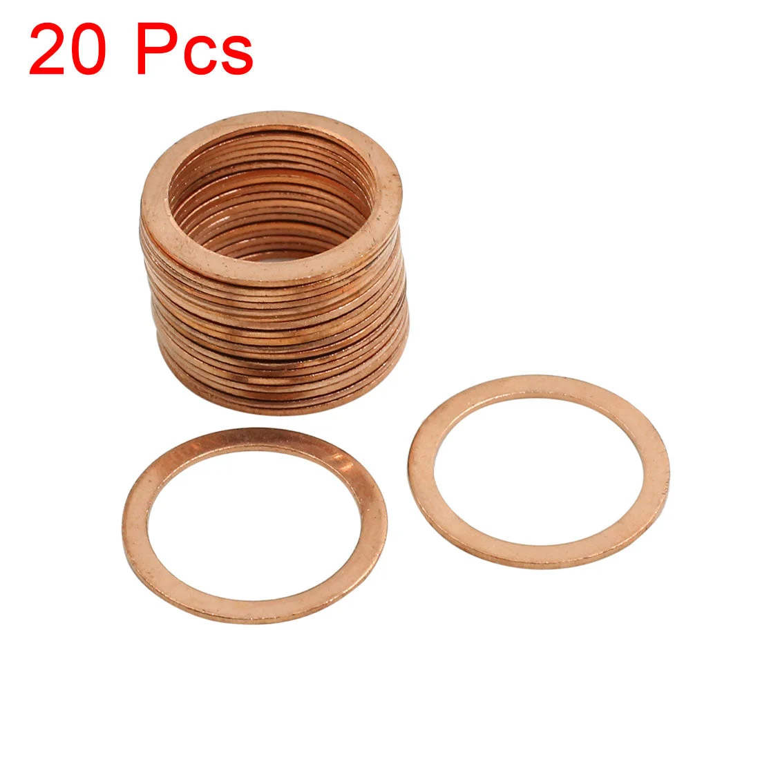 20 Pcs 22mm Inner Dia Copper Washers Flat Sealing Gasket Rings for Car