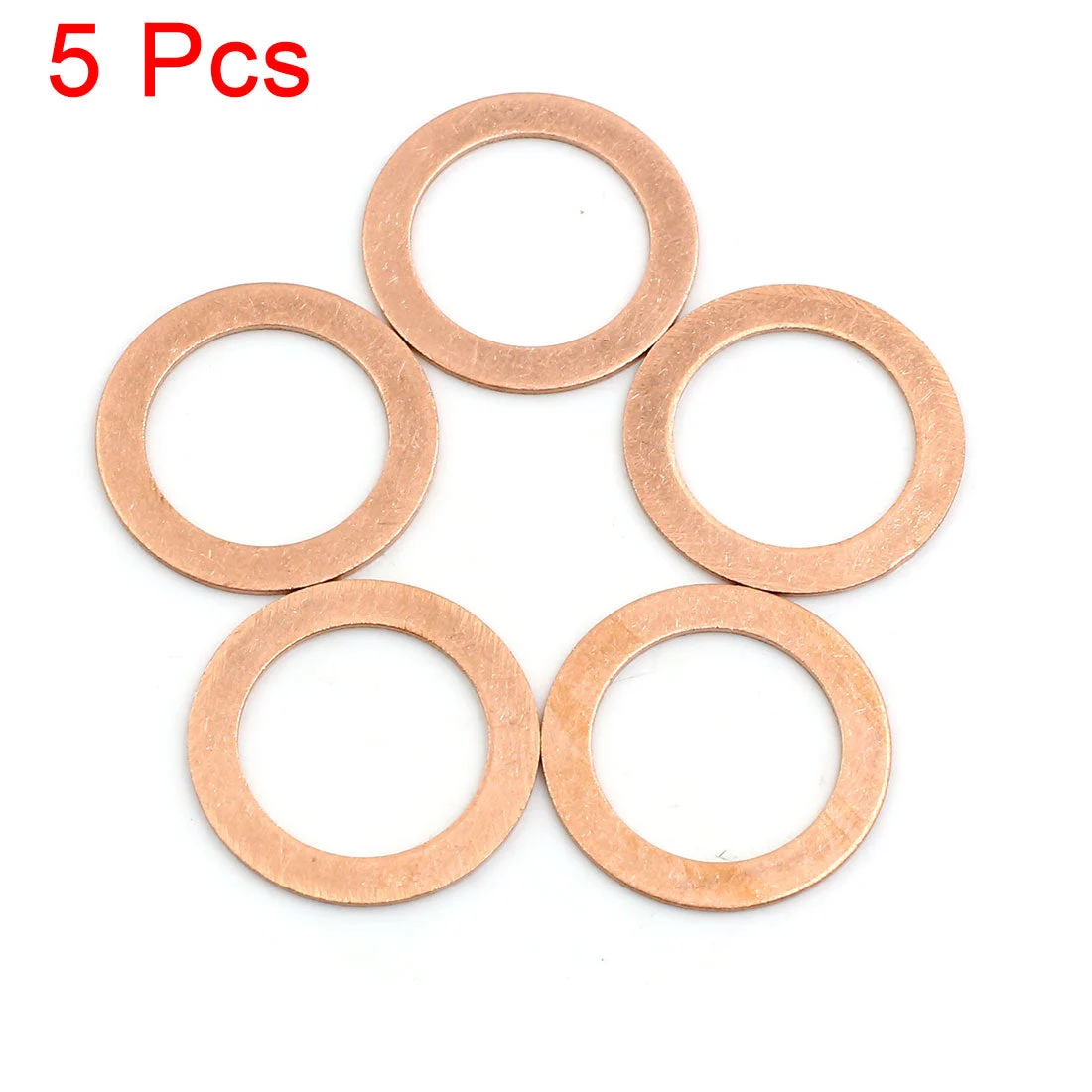 5pcs 22mm Inner Dia Copper Washers Flat Sealing Gaskets Ring for Car
