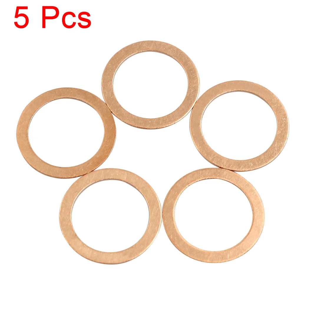 5pcs 24mm Inner Diameter Copper Washers Flat Sealing Gaskets Rings