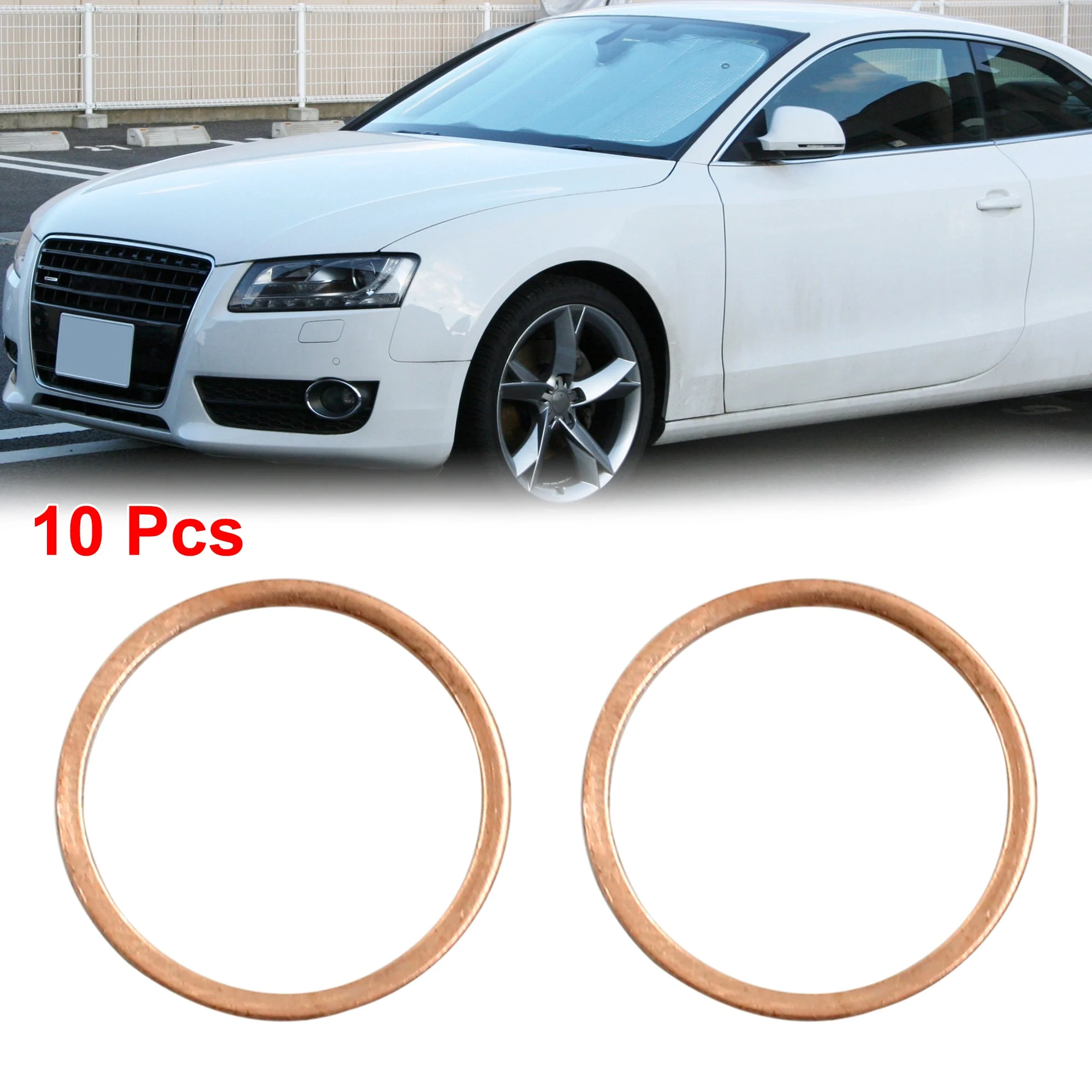 10 Pcs 25mm Inner Diameter Copper Washers Flat Sealing Rings Gasket Fitting
