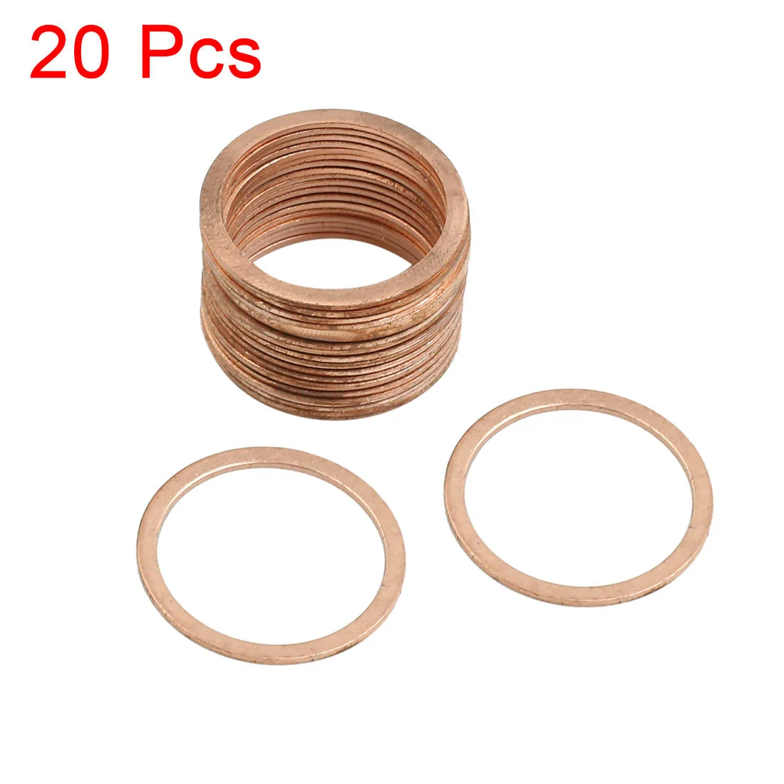 20pcs 25mm Inner Dia Copper Washers Flat Sealing Gaskets Ring for Car