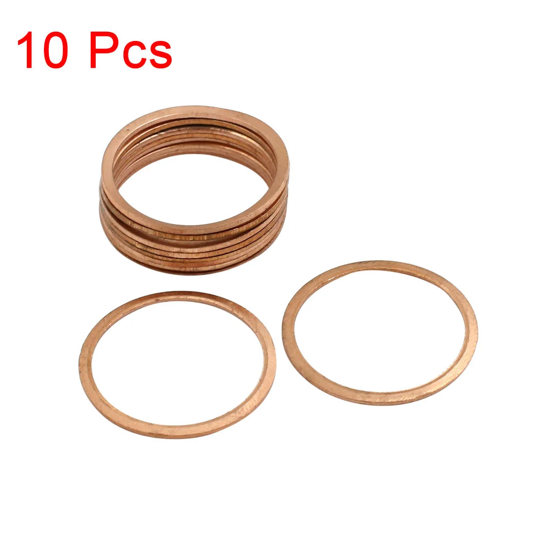 10 Pcs 26mm Inner Diameter Copper Washers Flat Sealing Gasket O-Shape Rings
