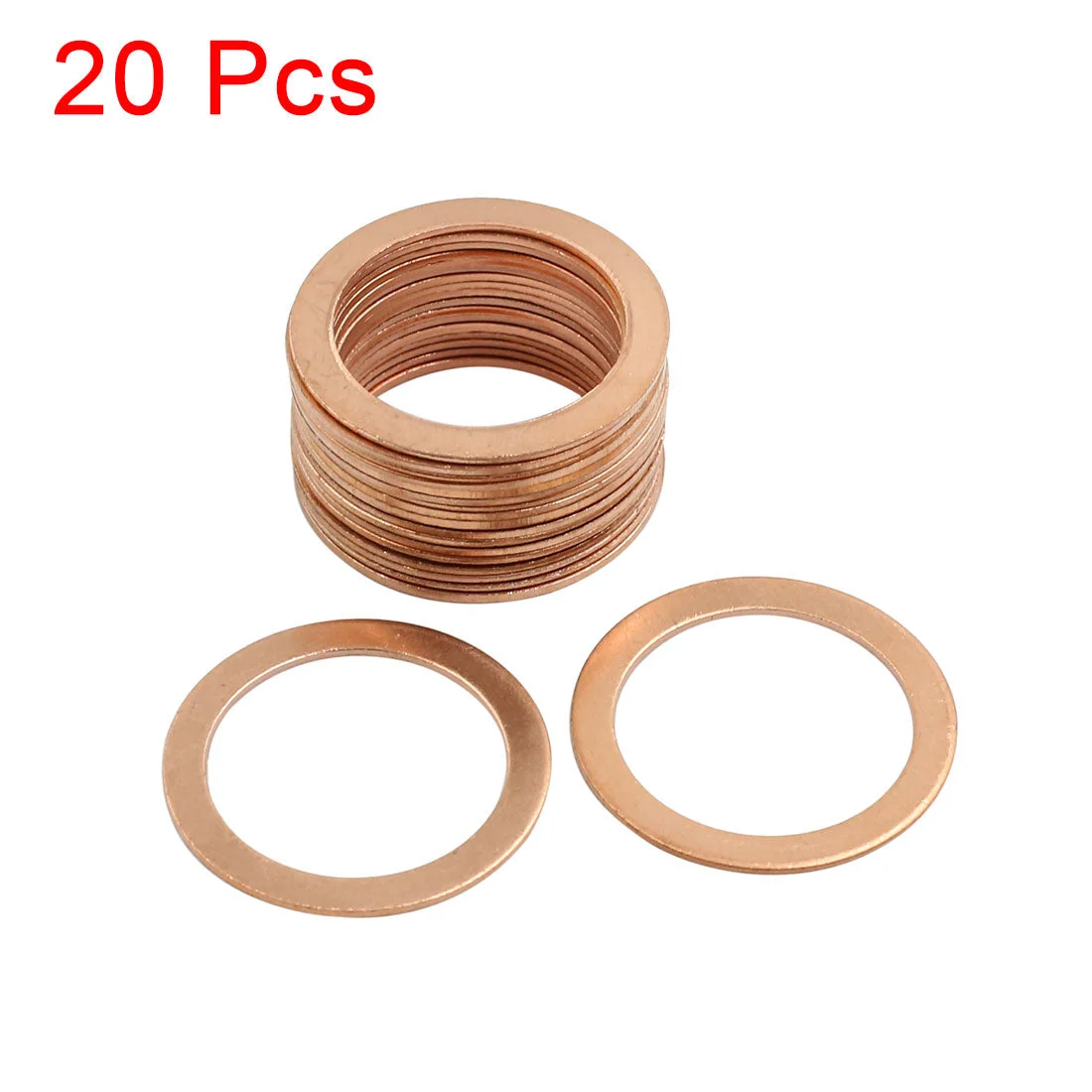 20 Pcs 26mm Inner Diameter Copper Washers Flat Sealing Gasket Rings Fitting